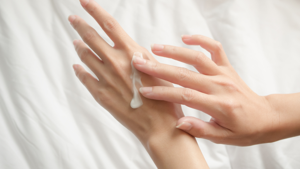 applying cream