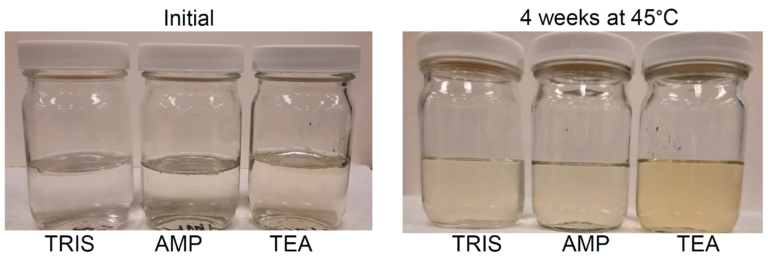 non-yellowing formulation with TRIS Amino Ultra PC